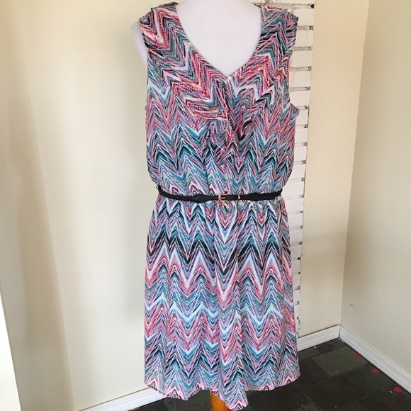 Alyx Dresses & Skirts - ALYX Chevron Ruffle Belted Sleeveless Dress Plus